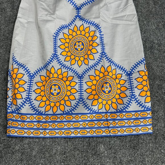 Plenty by Tracy Reese Skirt Womens 2 Pencil Gray Cotton Orange Print Back Zip Ve - Picture 2 of 9